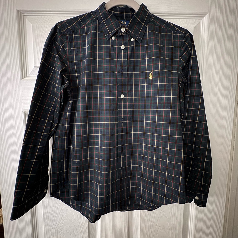 Ralph Lauren Boy’s Dark Plaid Button Down Shirt
